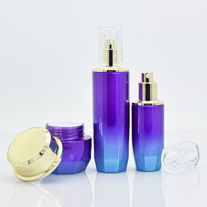 Impression de marque privée de luxe 1oz 4oz Lotion de soin de la peau en verre 100ML Ensemble de bouteilles de toner en verre dégradé avec pot en verre crème 20g 50g - Product Image 3