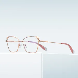 Fashions montature da vista cat eye blue light blocking occhiali in metallo ultime montature per occhiali di design per le donne