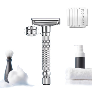 Rasoir Spolo 206 Glide <span class=keywords><strong>Pro</strong></span> 6 réglable pour homme, soin de la barbe, rasoir classique à lame unique <span class=keywords><strong>360</strong></span> avec boîte de voyage portable - Product Image 1