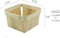 Panier de baies en vrac une pinte Paniers-cadeaux en bois Paniers de fruits ventilés carrés