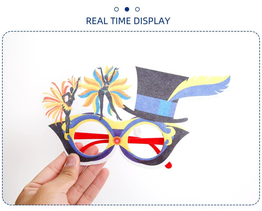 YOLAN Flower Shape Carnival Glasses Halloween Christmas Holiday Decoration Makeup Ball Dress Party Supplies Colorful Feather