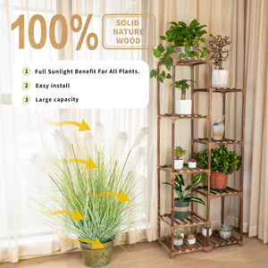 Tall Wooden Plant <b>Shelf</b> Multi-Tier Plant <b>Stand</b> for Living Room Balcony Rustic Flower Display Organizer - Product Image 3