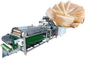 Machine industrielle multifonctionnelle automatique pour la cuisson des crêpes, machine commerciale pour la fabrication de pain plat et de roti avec convoyeur de refroidissement - Product Image 2