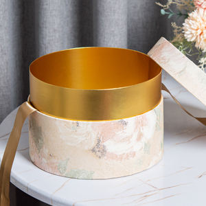 Cajas de Regalo Redondas de Lujo con Relieve, Populares y Bonitas, Tipo Cubo, para Cumpleaños, con Diseño de Caja Ranurada y Cinta - Product Image 3