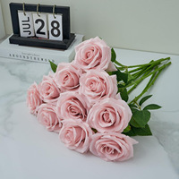 Rose artificielle en soie à tige unique, longue durée de vie, écologique, pour la maison, les mariages, les cadeaux de la Saint-Valentin et les murs floraux (vente en gros)