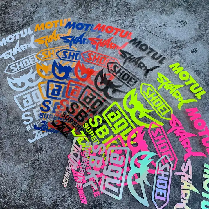 set reflective helmet motorcycle tank decals