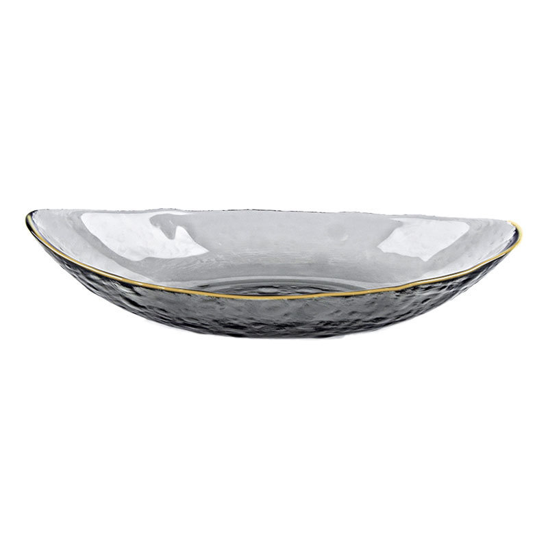 Gray boat shape with gold edge