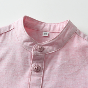 Camiseta informal de algodón rosa de manga larga para niños, conjunto de dos piezas de Color sólido para niños, pantalones cortos con <span class=keywords><strong>tirantes</strong></span>, ropa de Boutique inferior superior - Product Image 5