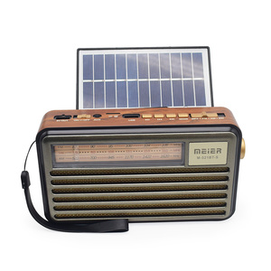 <span class=keywords><strong>Radio</strong></span> solaire rechargeable multifonctionnelle portable FM AM SW 3 bandes vintage rétro avec lecteur MP3 USB BT - Product Image 1