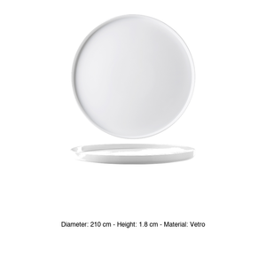 Plato de Cena Bormioli Rocco Grangusto, Cristal Blanco Cucina, 21 x 1.8 h cm, Suministros para Restaurantes, Vajilla para Catering, Venta al por Mayor - Product Image 3
