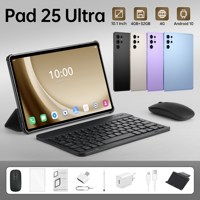 AMJ-PX9-Pad 25 Ultra (4G Call) 4GB+32GB Tablet 10.1-inch Core Chip 4G Calling Long Battery Life Reliable for Trade MTK
