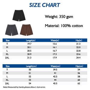 Short de jogging d'été à séchage rapide lavé à l'acide Baggy 100% coton motif solide avec décoration vintage - Product Image 3