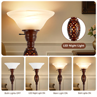 Lampadaire LED Vintage avec Veilleuse 70 "Base de Style Rustique E26 pour Salon Chambre Étude Bureau Maison Bureau