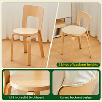 Chaise de salle à manger dossier de maison tabouret en bouleau créatif salle à manger nouvelle chaise de table à manger en bois massif simple tabouret de salle à manger chaise de thé