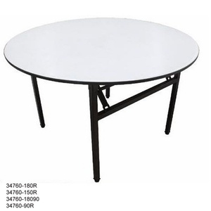 Modern Living Room Walnut <b>Folding</b> Banquet <b>Table</b> With <b>Round</b> Shape For Hotel Restaurant Banquet Hall Commercial Use - Product Image 1