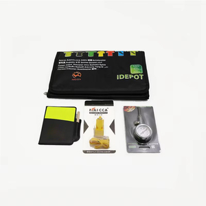Kit de Tarjetas de Advertencia para Árbitros, Ampliamente Utilizado, Tarjetas Rojas y Amarillas de Entrenamiento, con Silbato, Cono de Árbitro y Piepmeter para Fútbol - Product Image 1