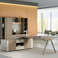 Boss Executive Escritorio de oficina extensible de madera moderno con silla Combinación Escritorio de computadora