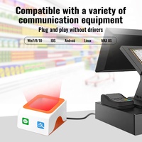 Escáner de Código QR de Escritorio JR P8 Naranja, Pago Móvil Dinámico Alipay y WeChat, Escáner de Código de Barras 2D USB Plug and Play