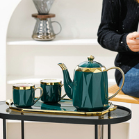 Services à thé en céramique de luxe, style européen classique, tasses à café au design simple, réutilisables, ensemble de tasses à café en céramique blanche personnalisées pour hôtel