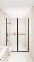 Lineaire minimalistische volledig inbouw glazen schuifdouchedeur geïntegreerde badkamerpartitie prefab badkamer modulaire doucheruimte