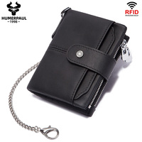 Dompet Kulit Asli Pria Model Slim Vintage Grosir, Penjepit Uang, RFID, Multifungsi, Tempat Kartu Bisnis untuk Penggunaan Sehari-hari