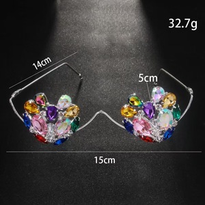 Colorful Crystal Heart Eyeglasses Frames No Lenses Face Accessories <strong>Fashion</strong> <strong>Design</strong> Rhinestone Sunglasses <strong>Glasses</strong> <strong>Party</strong> for Women - Product Image 3