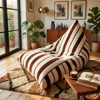 Fauteuil pouf triangulaire en chenille - Tissu durable, léger, pliable et résistant à l'eau pour la maison, le salon, le bureau ou une café