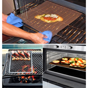 Schwarze Wiederverwendbare Antihaft-Grillmatte, Grillzubehör für Gemüse & Fisch, Gleichmäßige Wärmeübertragung, Back- und Konditoreiwerkzeug - Product Image 4