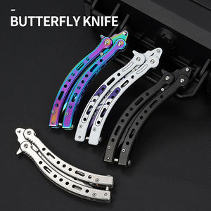 Outdoor Practice Folding <strong>Butterfly</strong> <strong>Trainer</strong> <strong>Knife</strong> Non-Sharp Dull Blade Training <strong>Butterfly</strong> <strong>Knife</strong> for Beginners Customizable - Product Image 6