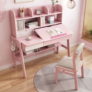 Mesa de estudio plegable de madera maciza para estudiantes de primaria y secundaria, juego de silla de escritorio para niños y niñas para dormitorio - Product Image 4