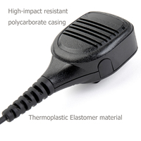 Speaker bahu Interkom Walkie Talkie Audio Jack 3.5mm, Speaker bahu interkom Push-to-Talk (PTT) untuk radio Kenwood komunikasi berkabel