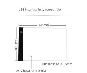 Planche à <span class=keywords><strong>dessin</strong></span> LED A4, planche à tracer pour tatouage LED, acrylique, tablette lumineuse LED pour enfants, fonction blanche, USB, réglable, boîte à lumière lumineuse - Product Image 4
