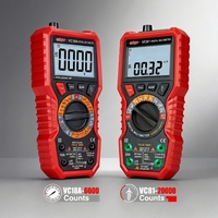 Presisi Tinggi 0.5%+3 Akurasi Otomatis/manual Rentang 0-1000V Layar 4 Digit Amperemeter Voltmeter Termometer Multimeter