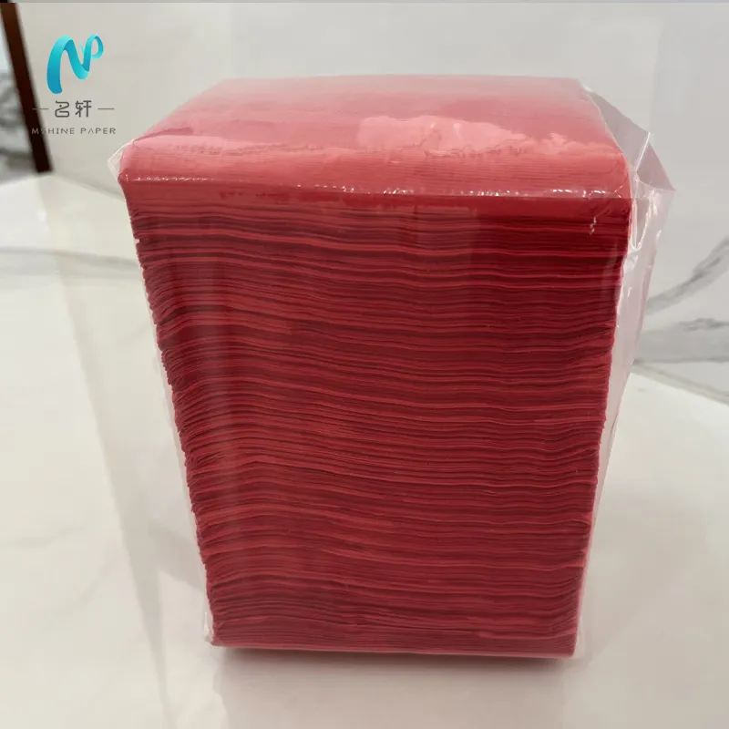 wholesale Printed Paper Napkins disposable red beverage cocktail dinner 2 ply napkins for restaurant colored paper napkins