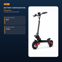 Trottinette électrique pliable 1600W, batterie 48V 18Ah, autonomie 50KM, vitesse 50KMH, pneus tout-terrain 11 pouces, double suspension, entrepôt Europe