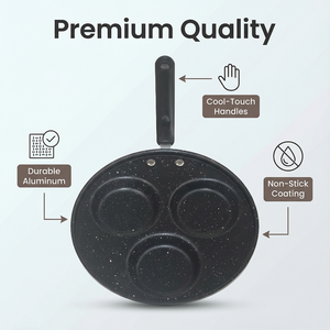 Oem personalizzato 3 fori cibo-Safe uovo hamburger Mini Omelette Non Stick <span class=keywords><strong>padella</strong></span> con manico lungo - Product Image 4