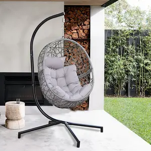 Outdoor Patio Hot Sales Pe Rattan Swing Hanging Chair Wicker Egg Chair Swing