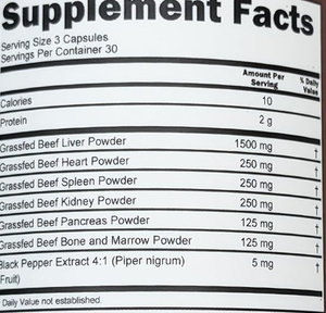 Capsules de foie et d'organes de boeuf Capsules de foie de boeuf Supplément d'organe de boeuf avec du foie Capsules de vitamine A - Product Image 3