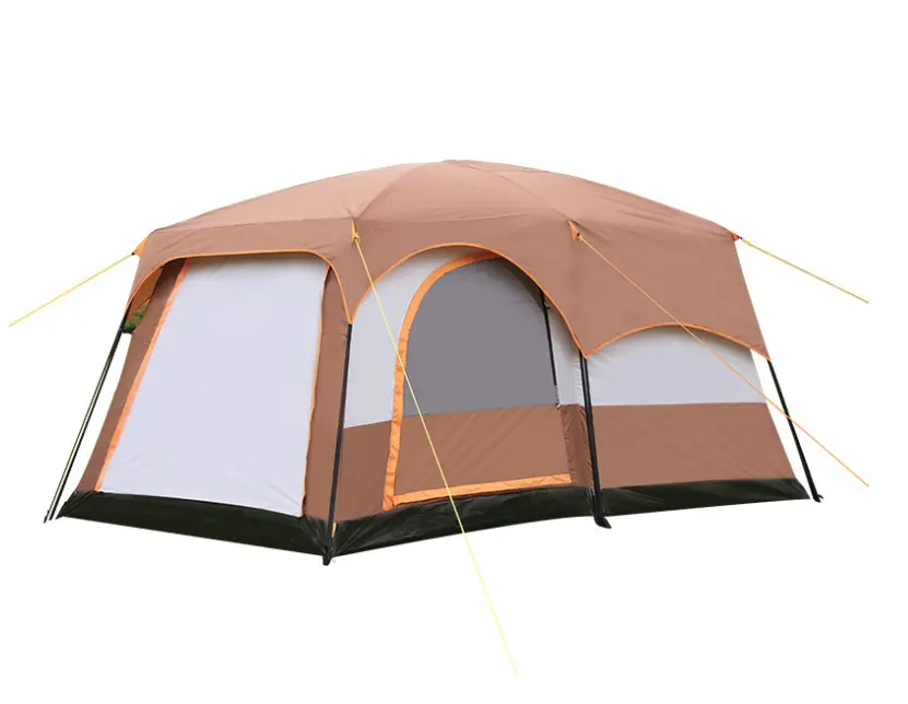 High Quality Polyester Camping Tents With 2 bedroom and 1 living room Outdoor Camping 8-12 person Travelling Tent