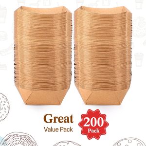 Bandejas de Papel Kraft Resistentes para Alimentos, Cestas Desechables para Papas Fritas, Snacks, Hot Dogs, Tacos, BBQ, Palomitas de Maíz - Product Image 4