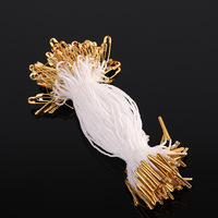 Étiquettes suspendues avec ficelle, 1000 pièces, épingle de sûreté en laiton, ficelles en polyester, épingle de sûreté 10,5 cm, idéal pour les vêtements