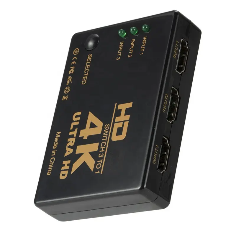 Conmutador de vídeo compatible con HDMI, convertidor divisor HD 3 en 1, 1080P, 4K, 2K, puerto de salida Hub para DVD, HDTV, Xbox, 3 puertos, 4K, 2K, 1080P