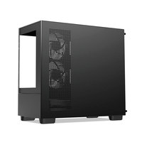 Boîtier de jeu MicroATX ABKO U40M en acier noir avec ventilateurs en verre trempé, 3 ventilateurs ARGB, ports Type-C/USB 3.0, ports audio frontaux préinstallés