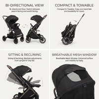 Voitures pour bébés. Poussette pliable légère Kinderwagen pour bébé de 0 à 3 ans, peut s'asseoir, s'allonger, poussette double sens pour bébé