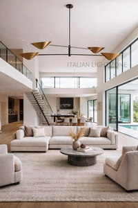 Lustre moderne en laiton de haute qualité, style mid-century, pour salle à manger, chambre et salon - Product Image 2