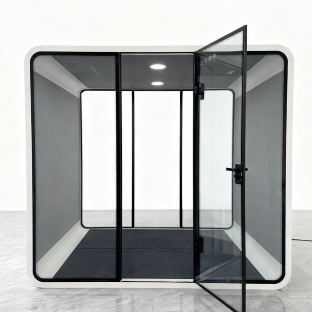4-6 Person Office Pod Booth Private Meeting Pod Movable Soundproof Booth Acoustic Silent Box Office Acoustic Pod