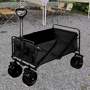 Large Capacity <strong>Folding</strong> Wagon <strong>Cart</strong> Portable Utility Wagon with All Terrain Wheels for Camping <strong>Beach</strong> Sports and Garden - Product Image 1