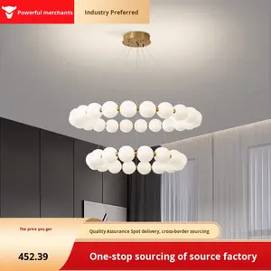 Haut de gamme élégant crème-Style français haricot magique collier de perles lustre LED plafonnier pour salon chambre salle à manger - Product Image 2