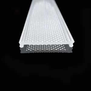 Tamanho personalizado Extrusão Plástico Perfis Linear PC Acrílico Difusor com Transparente Transparente Gravado Lâmpada Sombra para LED Light