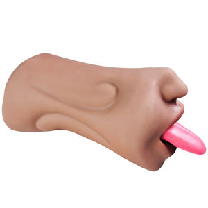 Netphi Masturbator dewasa 2-in-1 bertekstur realistis Vagina mulut & Anus ketat bahan TPE seperti hidup untuk penggunaan Pria - Product Image 1